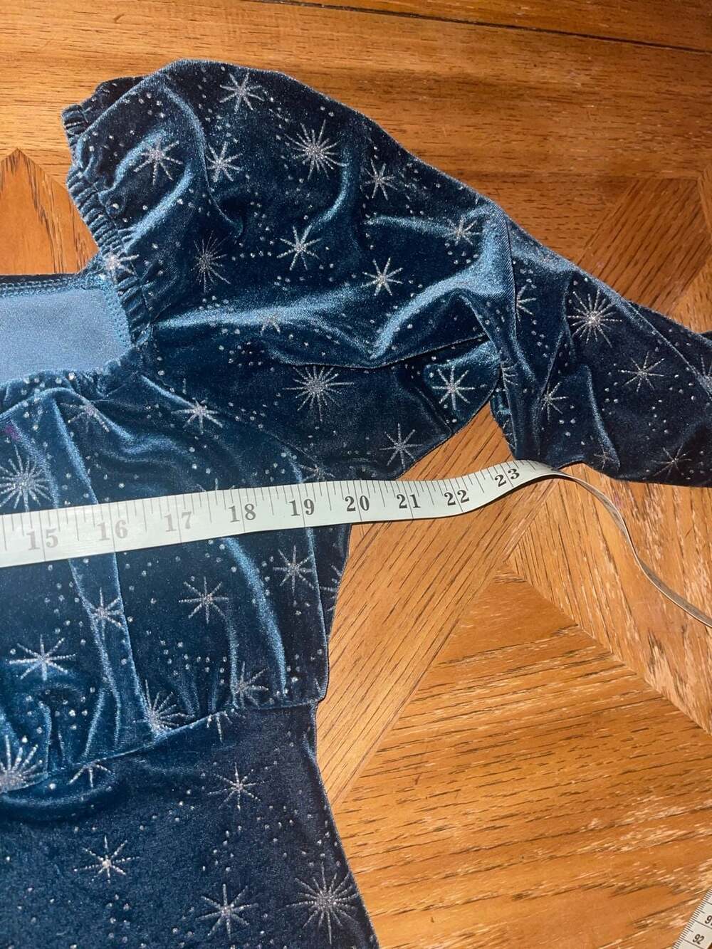 Cider 1XL Teal Velvet Celestial Star Mini Dress Whimsigoth Witchy Fairycore - Picture 10 of 12